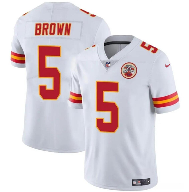 Youth Kansas City Chiefs #5 Hollywood Brown White Vapor Untouchable Limited Stitched Football Jersey